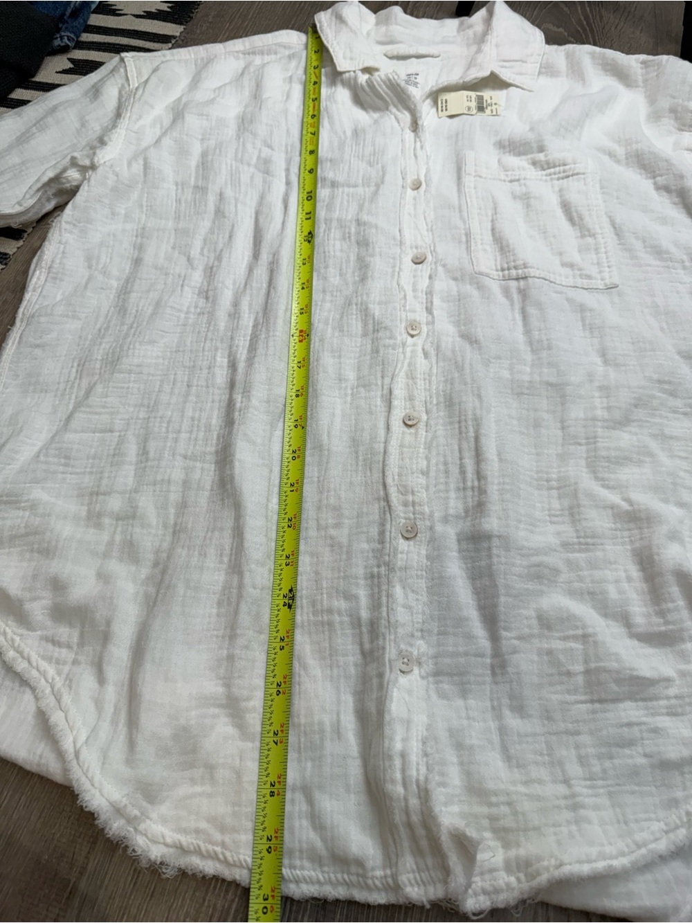 NWT Aerie Pool-to-Party Guaze Button Up Top Cover-up XS - Picture 7 of 8